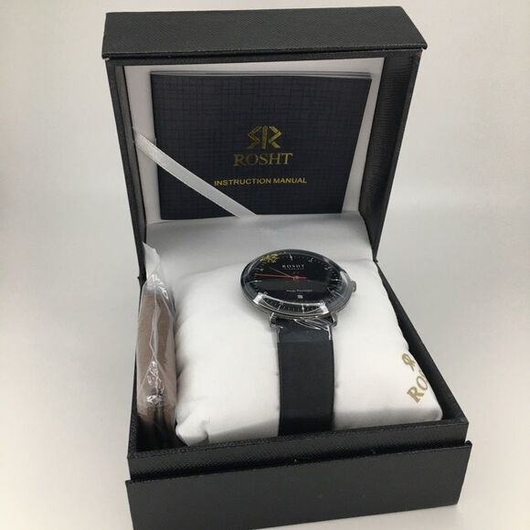 Rosht Men’s Black Leather Watch